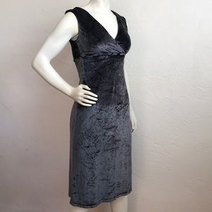 BCBG MaxAzria crushed velvet in gunmetal color